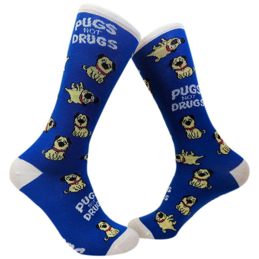 Womens Pugs Not Drugs Socks - Crazy Dog T-Shirts