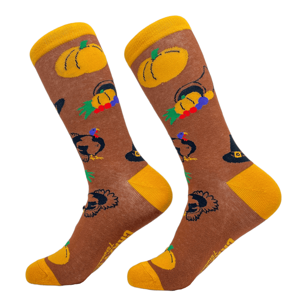 Womens Thanksgiving Socks  -  Crazy Dog T-Shirts