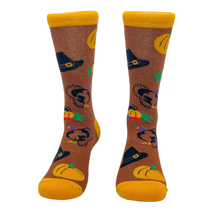 Womens Thanksgiving Socks  -  Crazy Dog T-Shirts