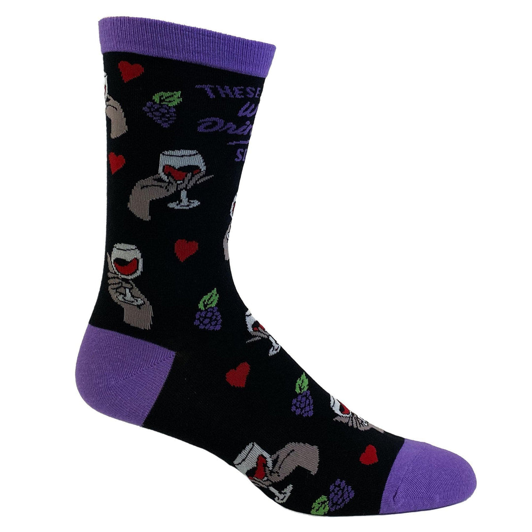 Womens Wine Drinking Socks - Crazy Dog T-Shirts