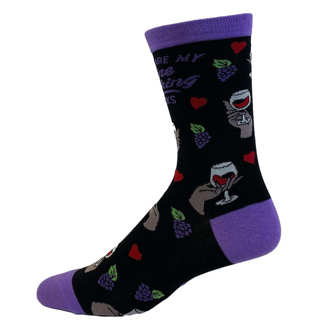 Womens Wine Drinking Socks - Crazy Dog T-Shirts