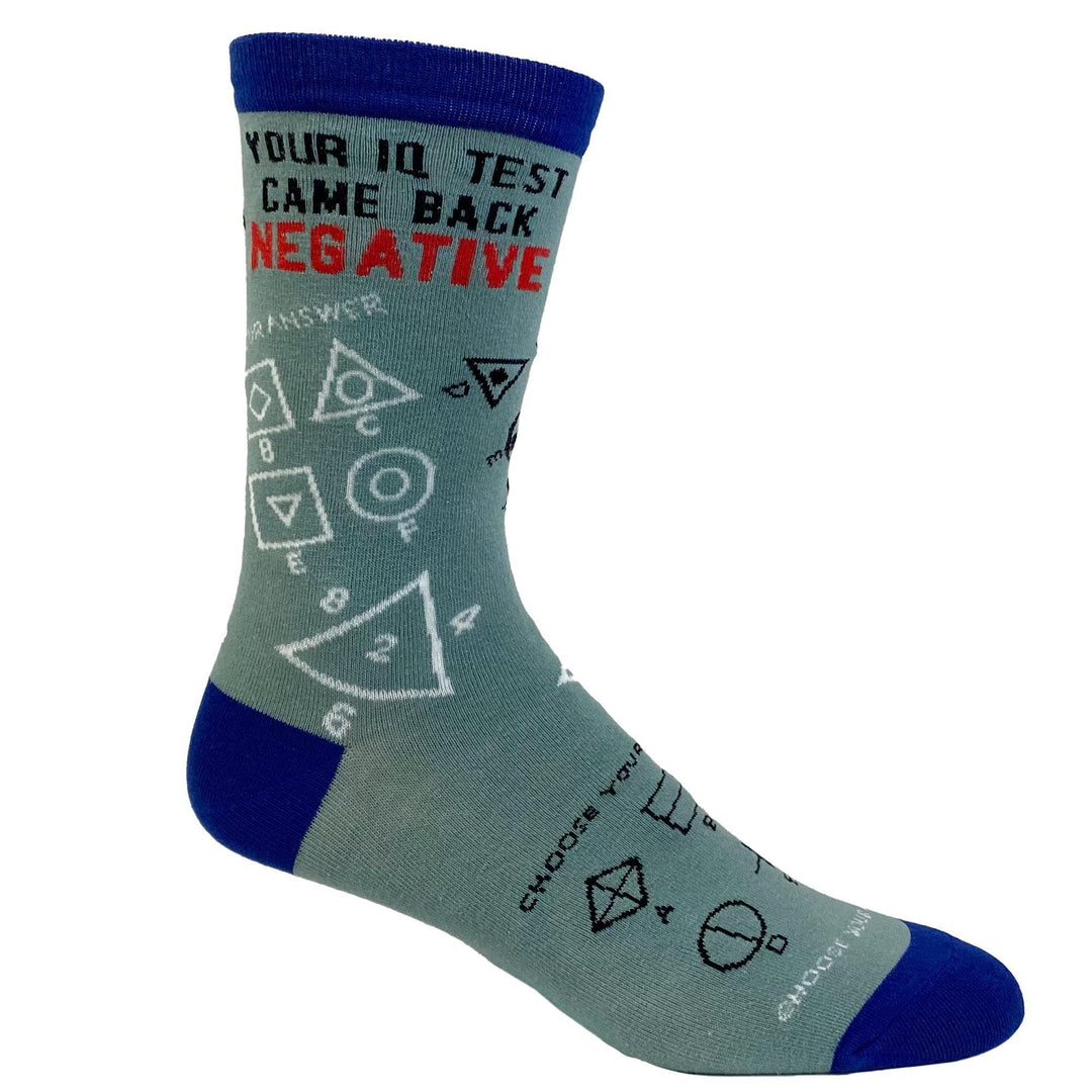 Womens Your IQ Test Came Back Negative Socks - Crazy Dog T-Shirts