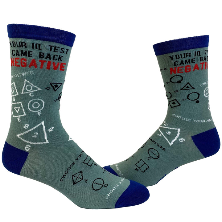 Womens Your IQ Test Came Back Negative Socks - Crazy Dog T-Shirts