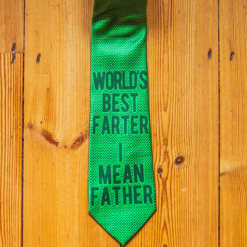 World's Best Farter I Mean Father Neck Tie - Crazy Dog T-Shirts