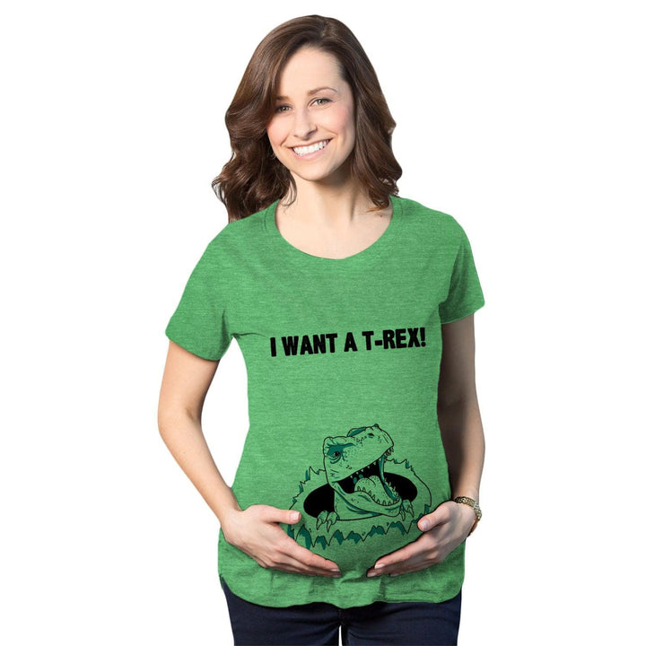 Ask Me About My T-Rex Flip Maternity Tshirt  -  Crazy Dog T-Shirts