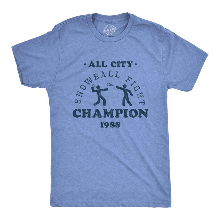 All City Snowball Fight Champion 1988 Men's Tshirt - Crazy Dog T-Shirts