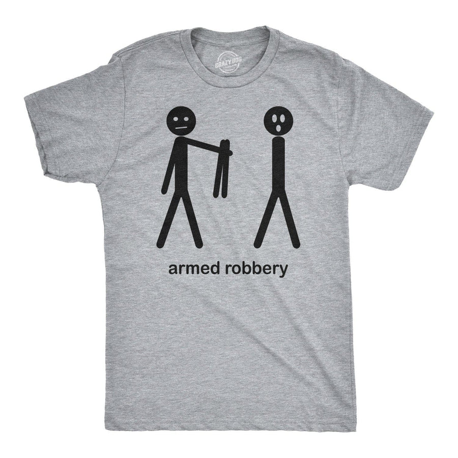 Armed Robbery Stick Figure Men's Tshirt  -  Crazy Dog T-Shirts