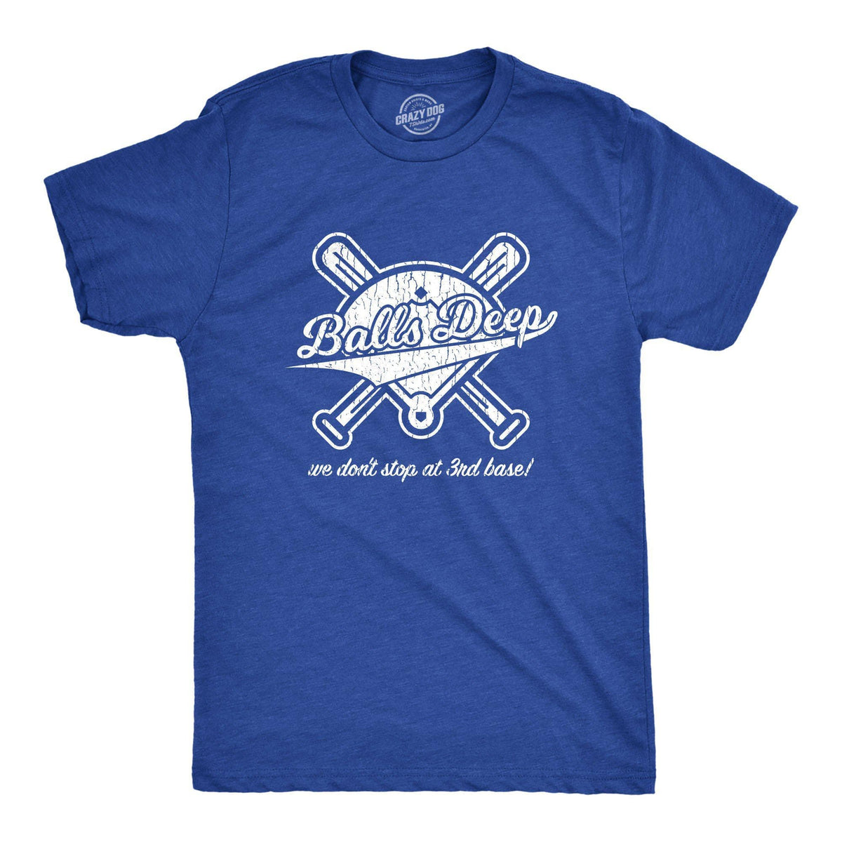 Mens Balls Deep Funny Baseball Shirts Hilarious 3rd Base Offensive Gift Idea T Shirt