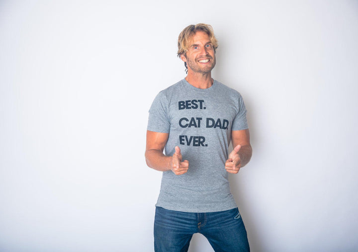 Best Cat Dad Ever Men's Tshirt - Crazy Dog T-Shirts