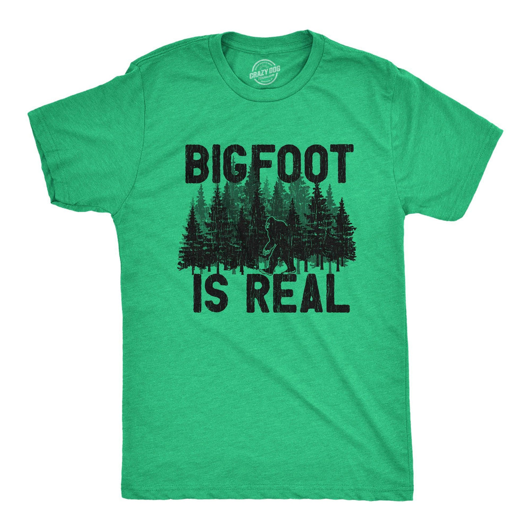 Bigfoot Is Real Men's Tshirt  -  Crazy Dog T-Shirts