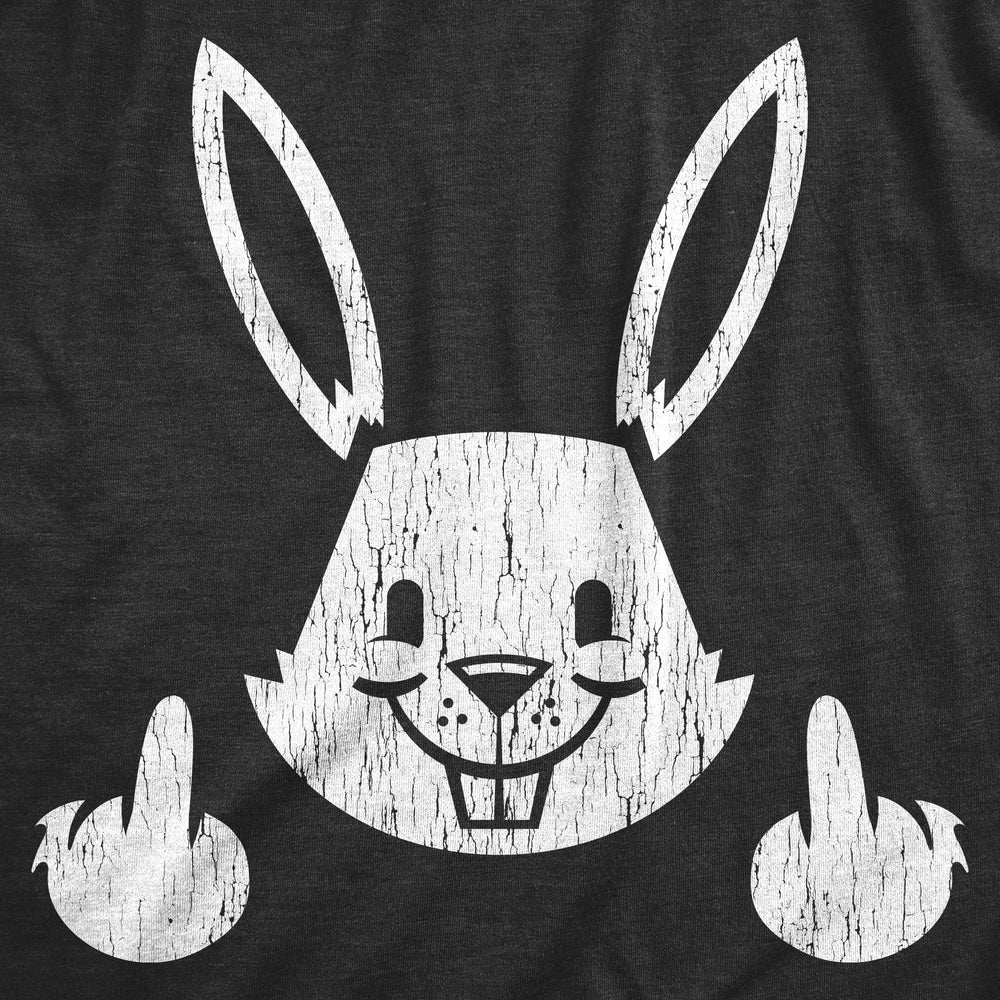 Bunny Flipping The Bird Men's Tshirt  -  Crazy Dog T-Shirts