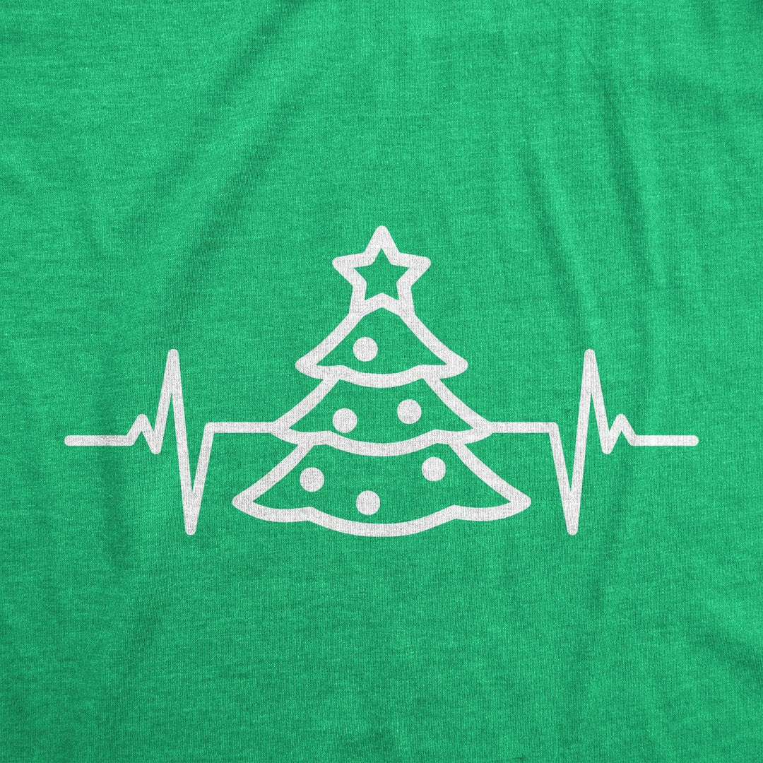 Christmas Tree Heart Beat Men's Tshirt  -  Crazy Dog T-Shirts