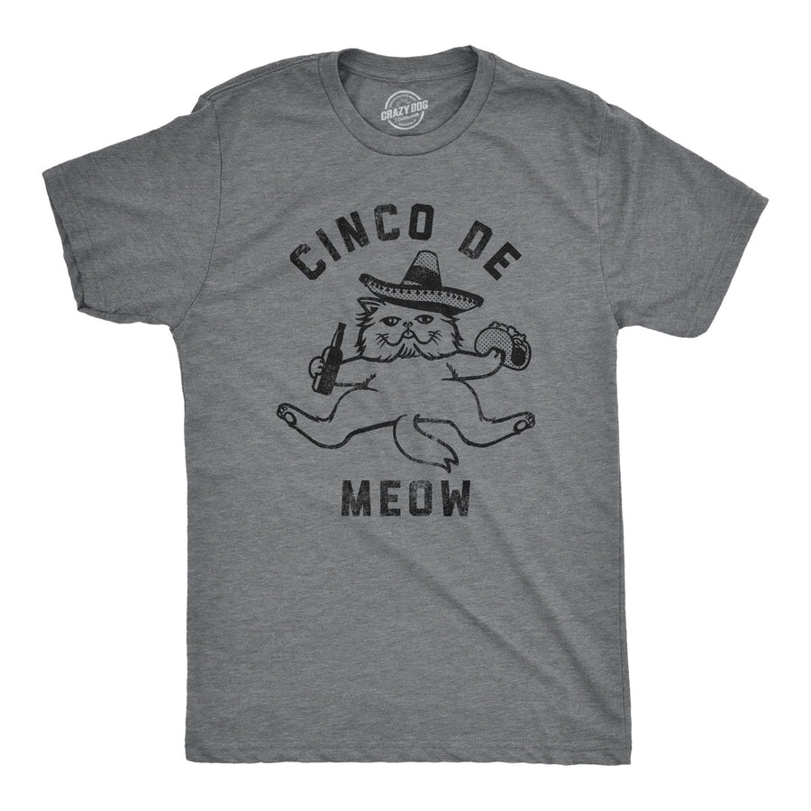 Cinco De Meow Men's Tshirt - Crazy Dog T-Shirts