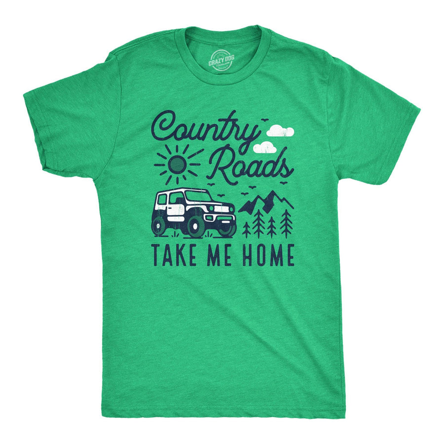 Country Roads Take Me Home Men's Tshirt  -  Crazy Dog T-Shirts