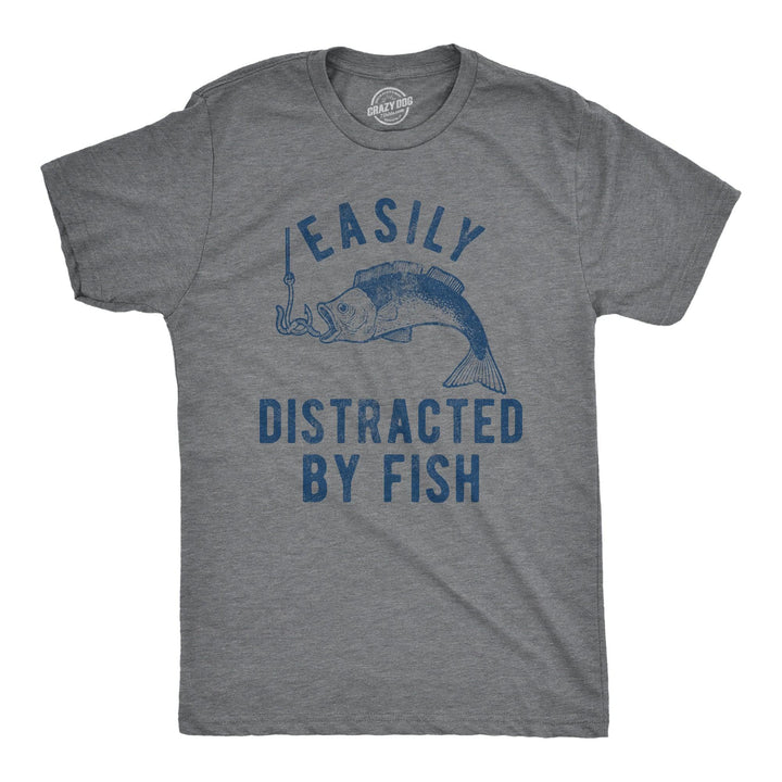 Easily Distracted By Fish Men's Tshirt  -  Crazy Dog T-Shirts