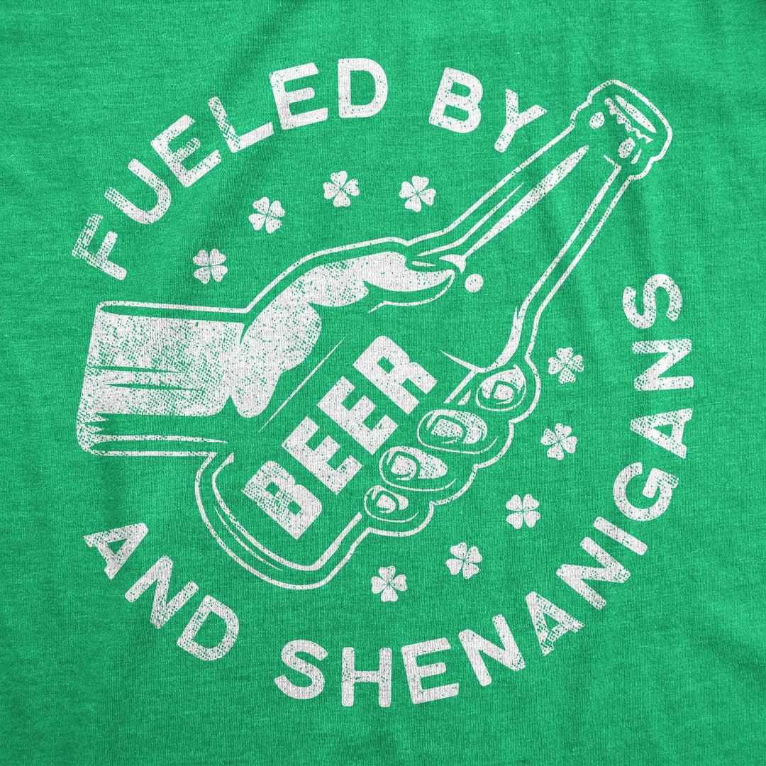 Fueled By Beer And Shenanigans Men's Tshirt  -  Crazy Dog T-Shirts