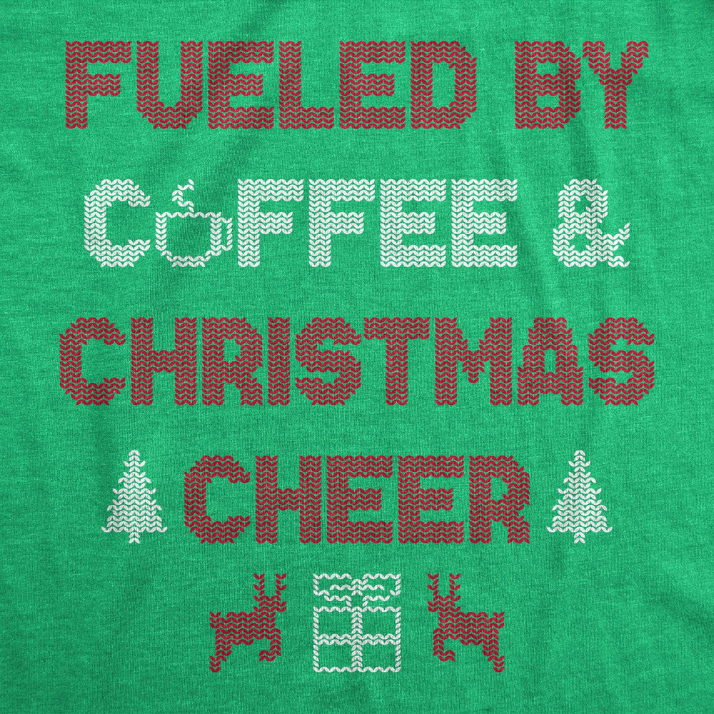 Fueled By Coffee And Christmas Cheer Men's Tshirt  -  Crazy Dog T-Shirts