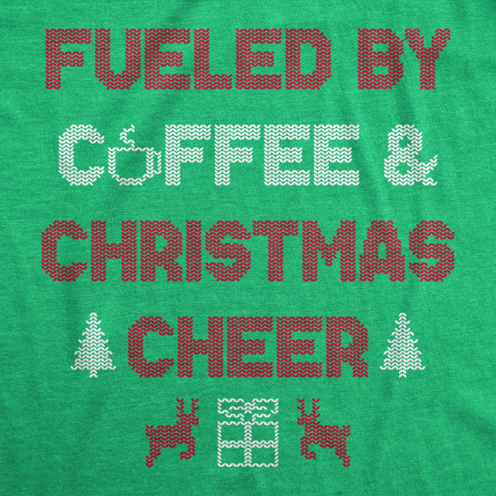 Fueled By Coffee And Christmas Cheer Men's Tshirt  -  Crazy Dog T-Shirts