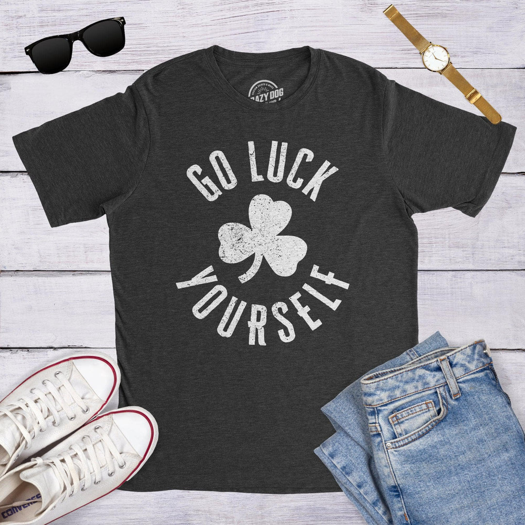 Go Luck Yourself Men's Tshirt  -  Crazy Dog T-Shirts