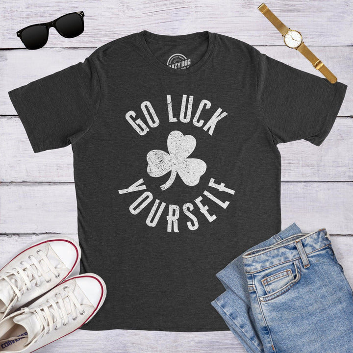 Go Luck Yourself Men's Tshirt  -  Crazy Dog T-Shirts