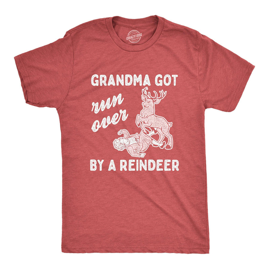 Grandma Got Run Over By A Reindeer Men's Tshirt  -  Crazy Dog T-Shirts