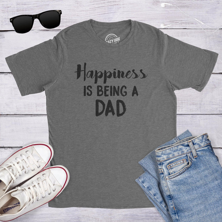 Happiness Is Being a Dad Men's Tshirt  -  Crazy Dog T-Shirts