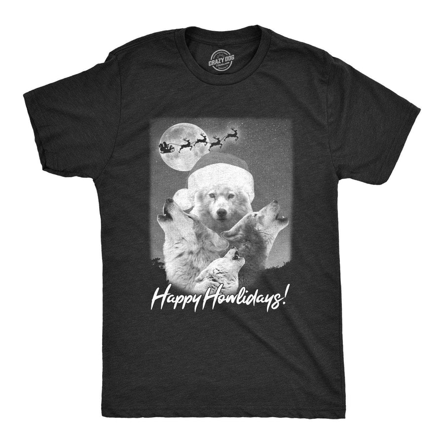 Happy Howlidays Men's Tshirt - Crazy Dog T-Shirts