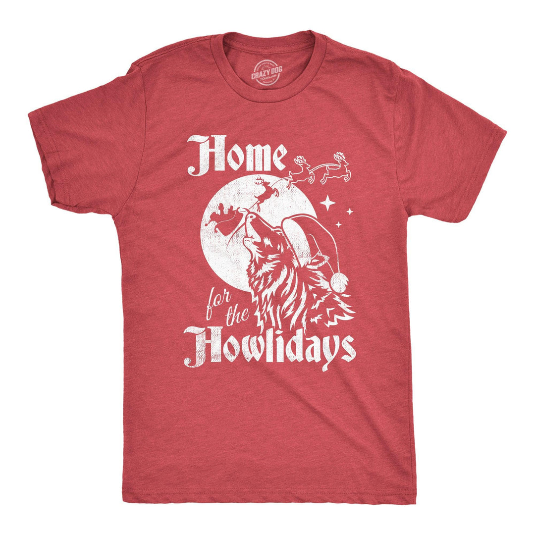 Home For The Howlidays Men's Tshirt  -  Crazy Dog T-Shirts