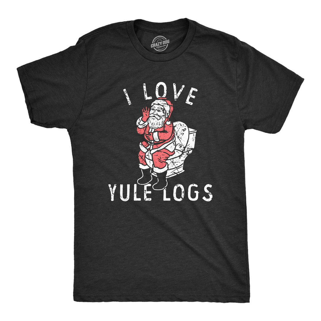 I Love Yule Logs Men's Tshirt  -  Crazy Dog T-Shirts