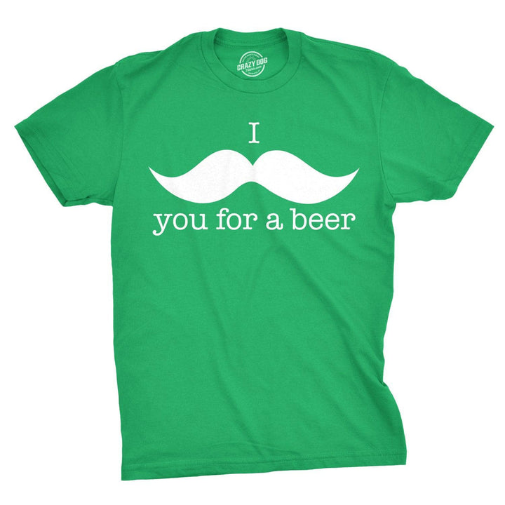 I Mustache You For A Beer Men's Tshirt  -  Crazy Dog T-Shirts