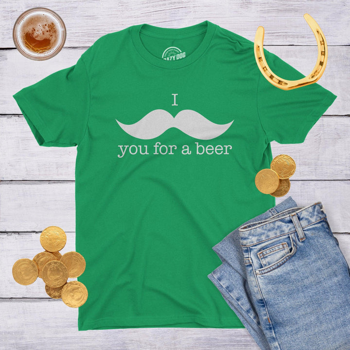 I Mustache You For A Beer Men's Tshirt  -  Crazy Dog T-Shirts