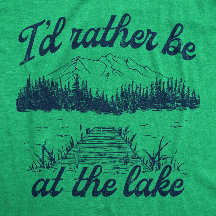 Id Rather Be At The Lake Men's Tshirt  -  Crazy Dog T-Shirts