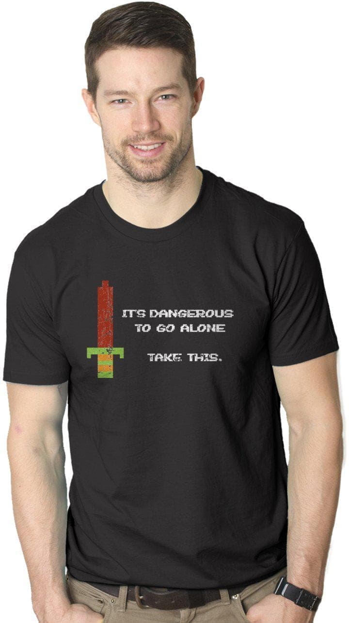 It's Dangerous To Go Alone Men's Tshirt - Crazy Dog T-Shirts