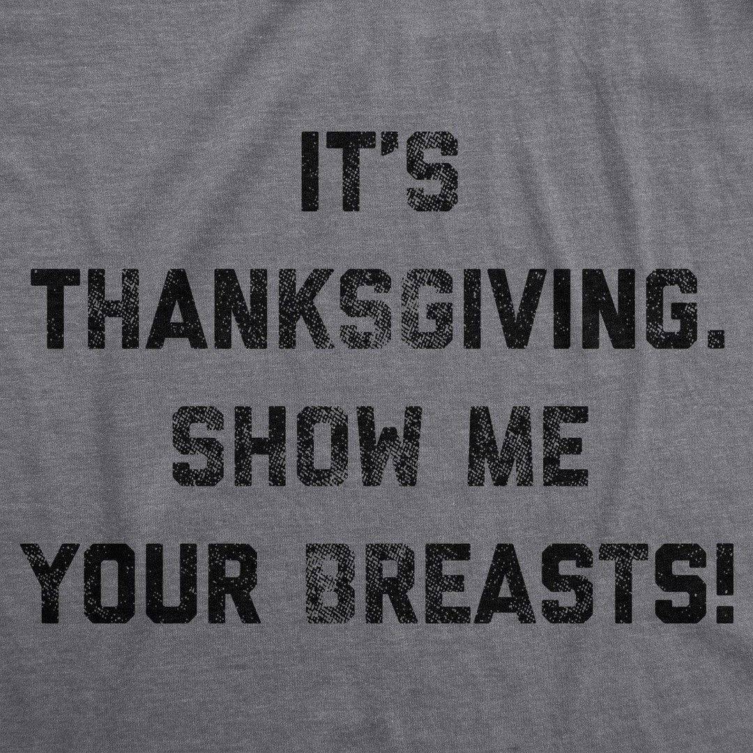 It's Thanksgiving Show Me Your Breasts Men's Tshirt - Crazy Dog T-Shirts