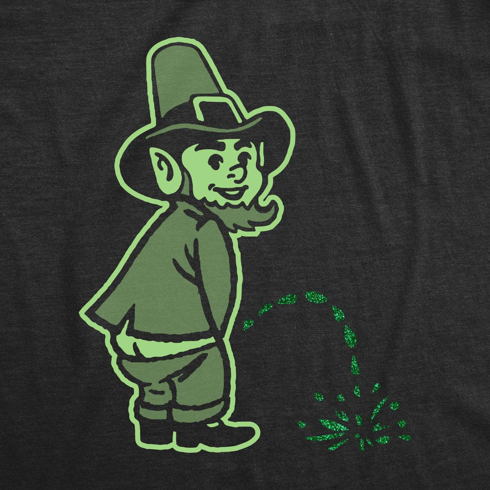 Leprechaun Peeing Glitter Men's Tshirt  -  Crazy Dog T-Shirts