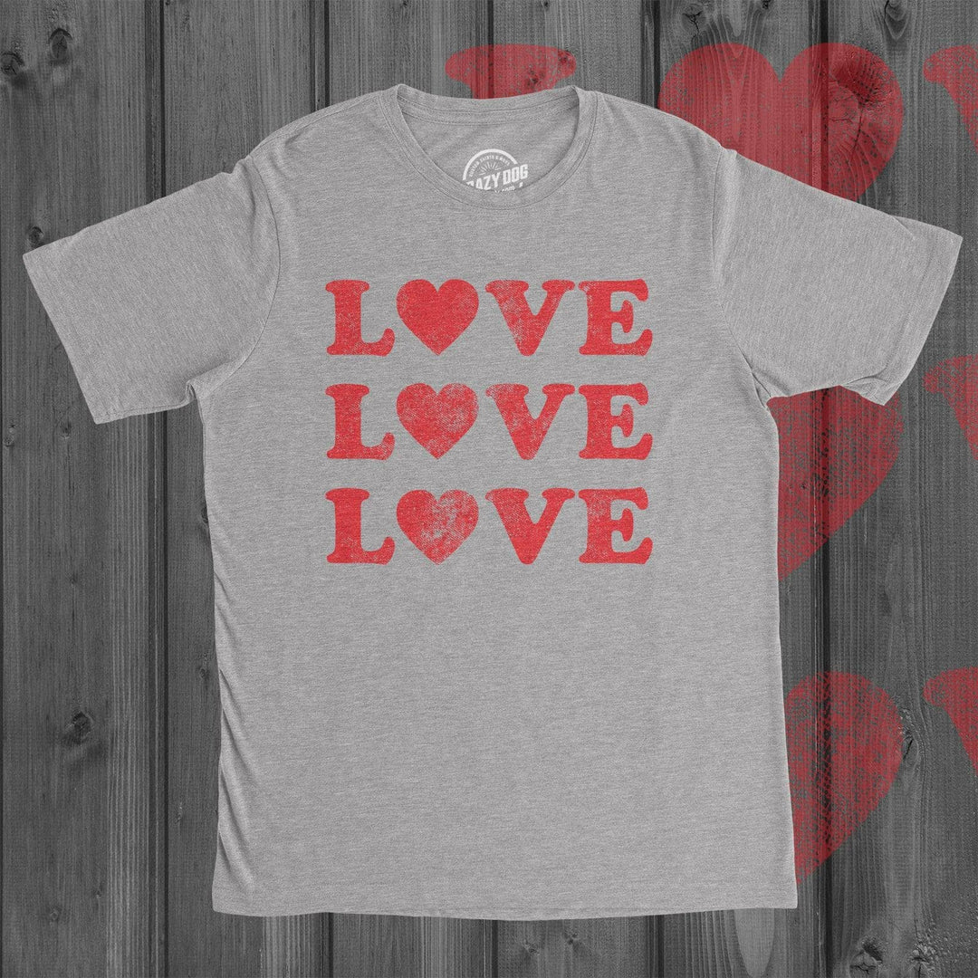 Love 3 Hearts Men's Tshirt  -  Crazy Dog T-Shirts