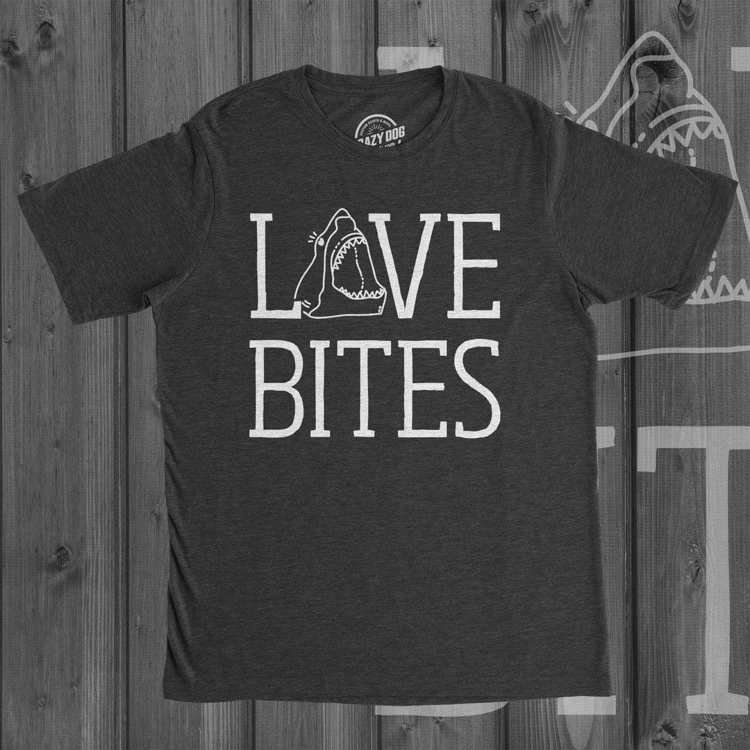 Love Bites Shark Men's Tshirt  -  Crazy Dog T-Shirts