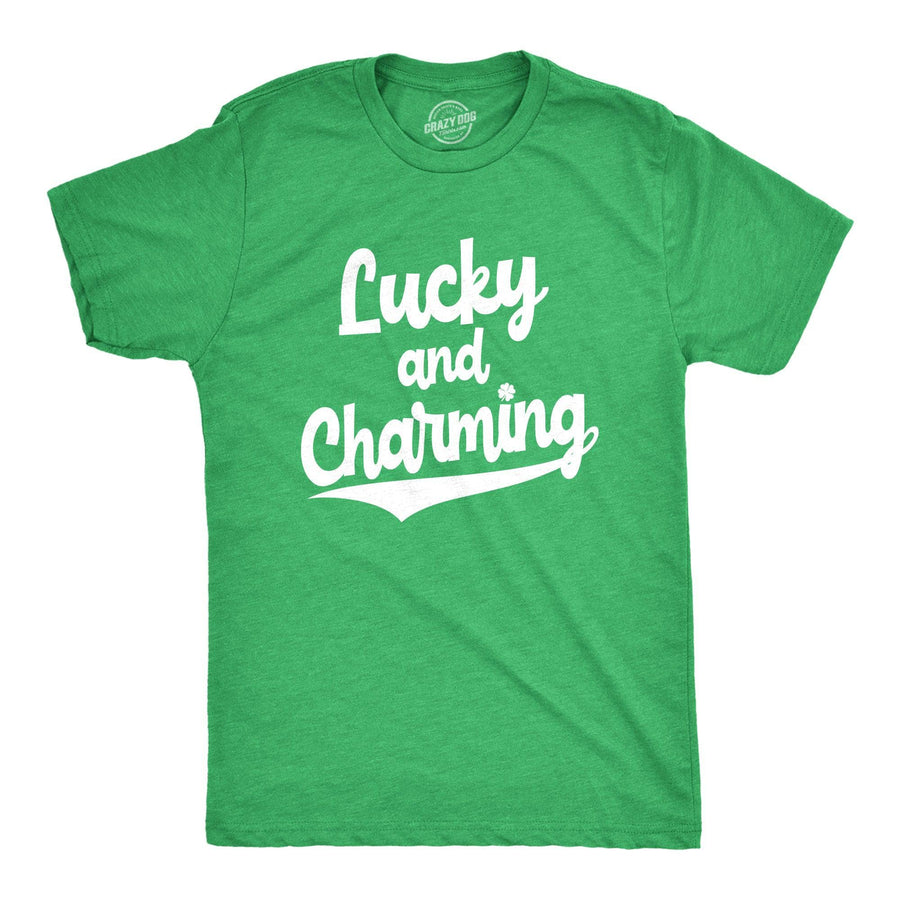 Lucky And Charming Men's Tshirt  -  Crazy Dog T-Shirts