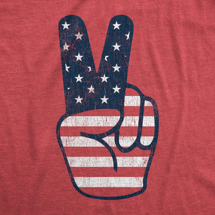 Peace Sign American Flag Men's Tshirt  -  Crazy Dog T-Shirts