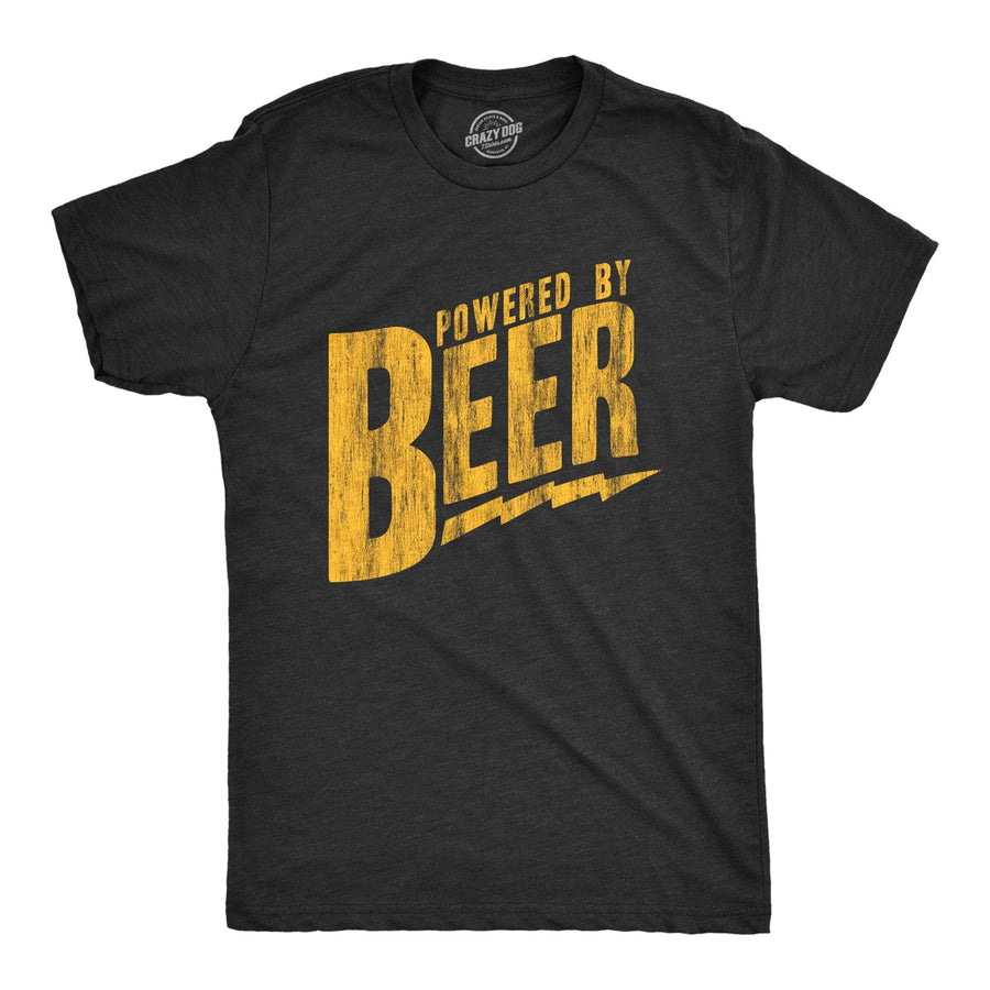 Powered By Beer Men's Tshirt  -  Crazy Dog T-Shirts