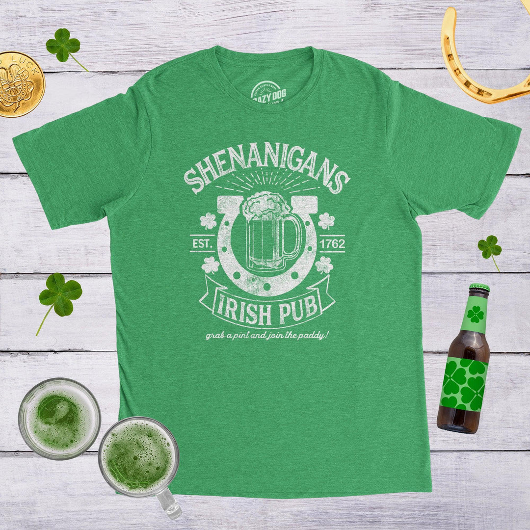 Shenanigans Irish Pub Men's Tshirt  -  Crazy Dog T-Shirts