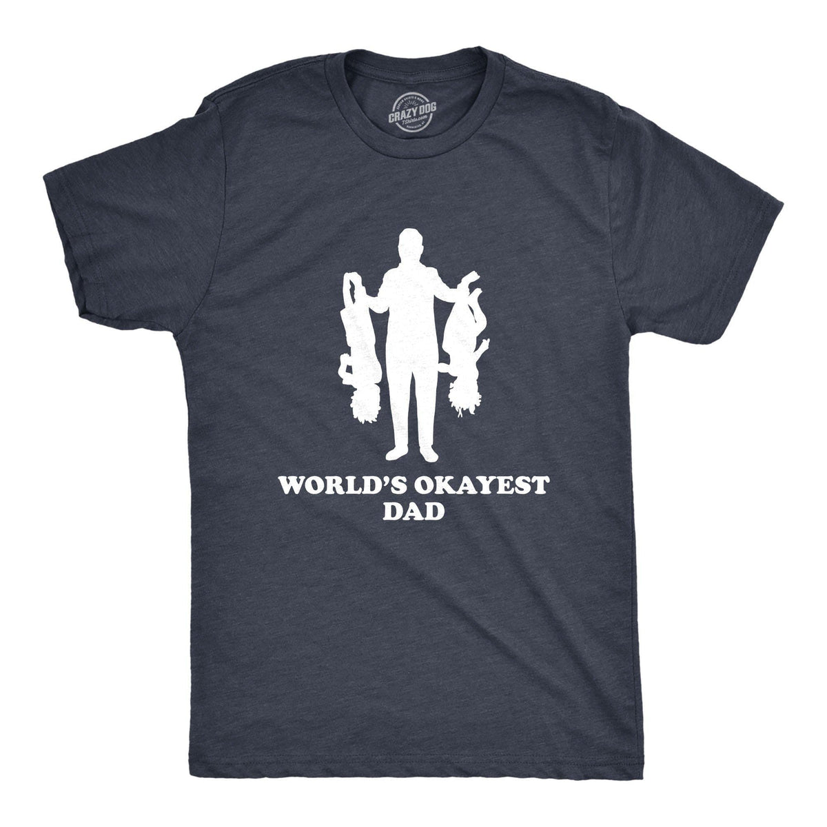 Upside Down Kids World\'s Okayest Crazy Dad Men\'s Tshirt Dog - T-Shirts