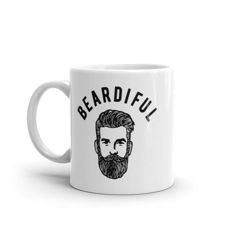 Beardiful Mug Funny Good Looking Facial Hair Graphic Novelty Coffee Cup-11oz  -  Crazy Dog T-Shirts