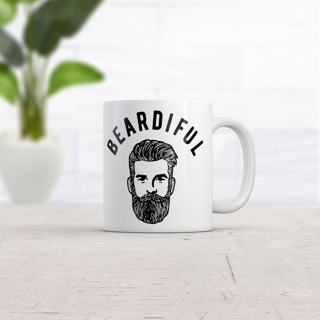 Beardiful Mug Funny Good Looking Facial Hair Graphic Novelty Coffee Cup-11oz  -  Crazy Dog T-Shirts