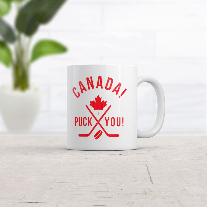 Canada Puck You Mug  -  Crazy Dog T-Shirts