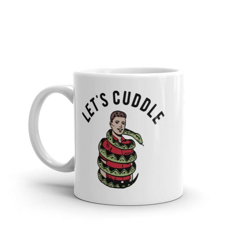 Lets Cuddle Mug Funny Sarcastic Snake Hug Graphic Novelty Coffee Cup-11oz  -  Crazy Dog T-Shirts