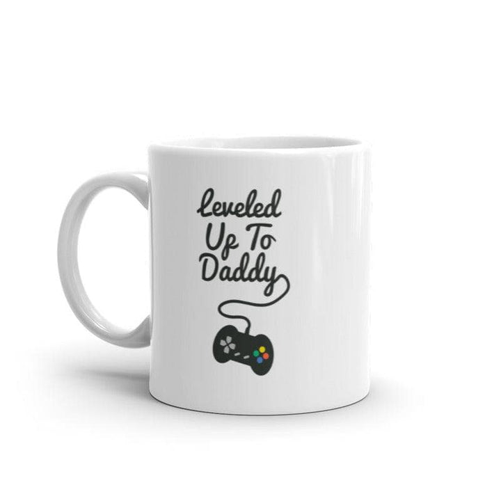 Leveled Up To Daddy Mug Funny Father's Day Video Game Controller Graphic Novelty Coffee Cup-11oz  -  Crazy Dog T-Shirts