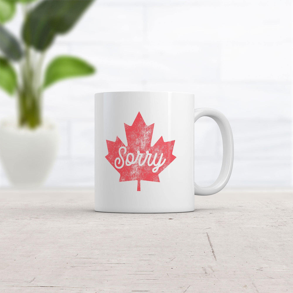 Maple Leaf Sorry Mug  -  Crazy Dog T-Shirts