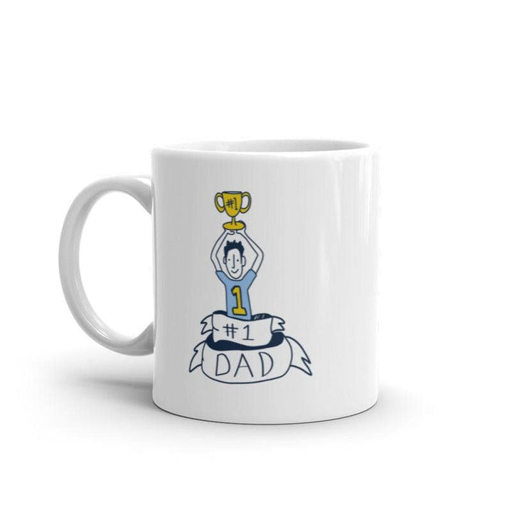 Number 1 Dad Mug Cool Father's Day Best Dad Graphic Novelty Coffee Cup-11oz  -  Crazy Dog T-Shirts