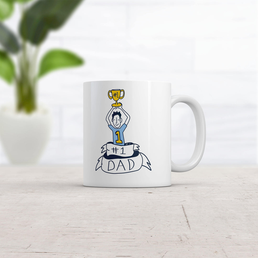 Number 1 Dad Mug Cool Father's Day Best Dad Graphic Novelty Coffee Cup-11oz  -  Crazy Dog T-Shirts